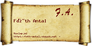 Fáth Antal névjegykártya